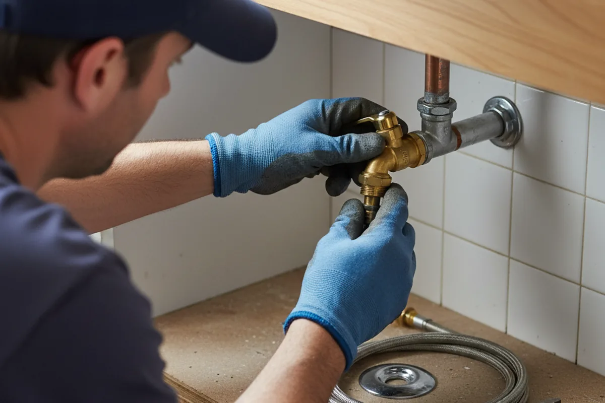 Shutoff valve and fitting work during Emergency Plumbing in San Joaquin